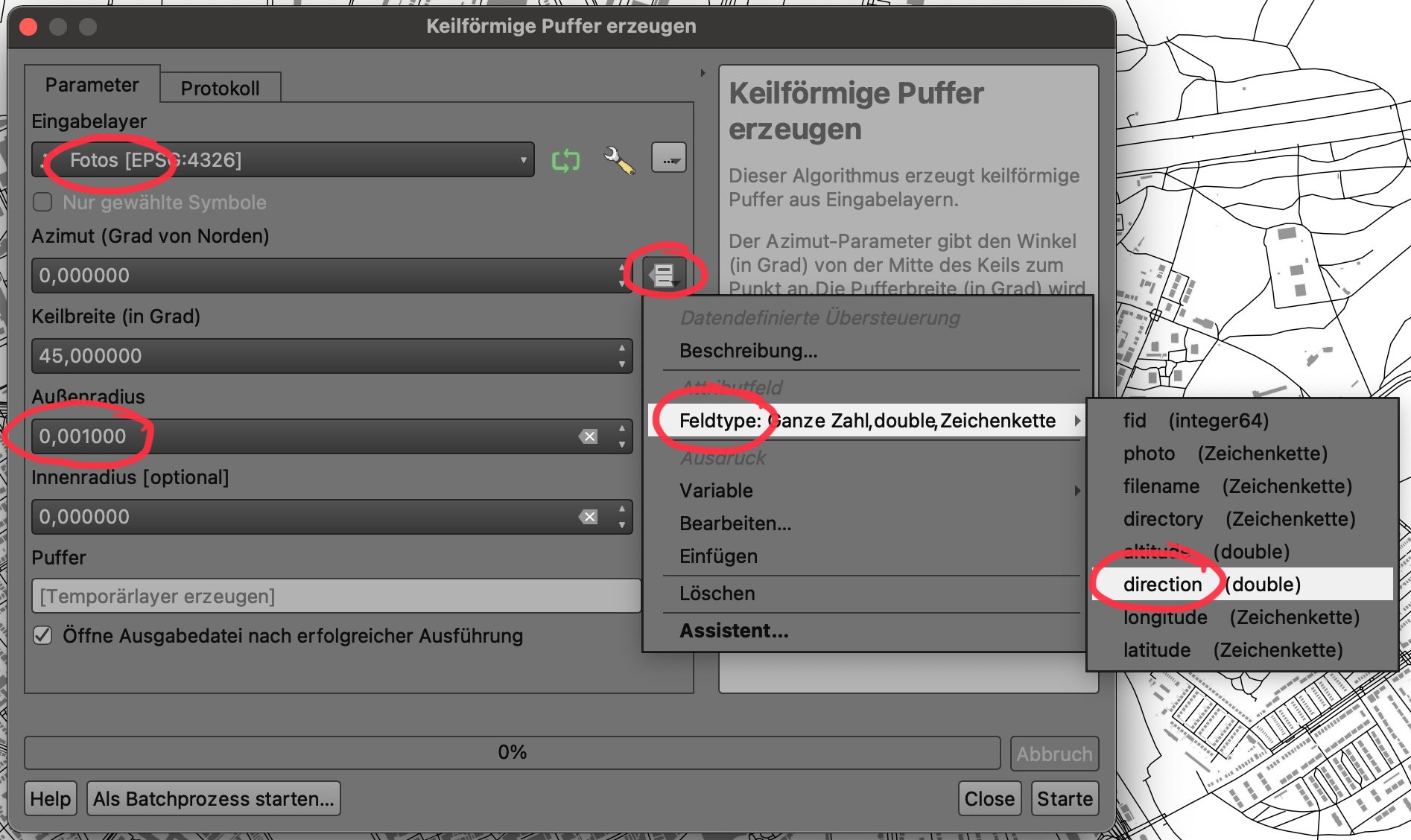 Werkzeug "Keilförmige Puffer erzeugen"