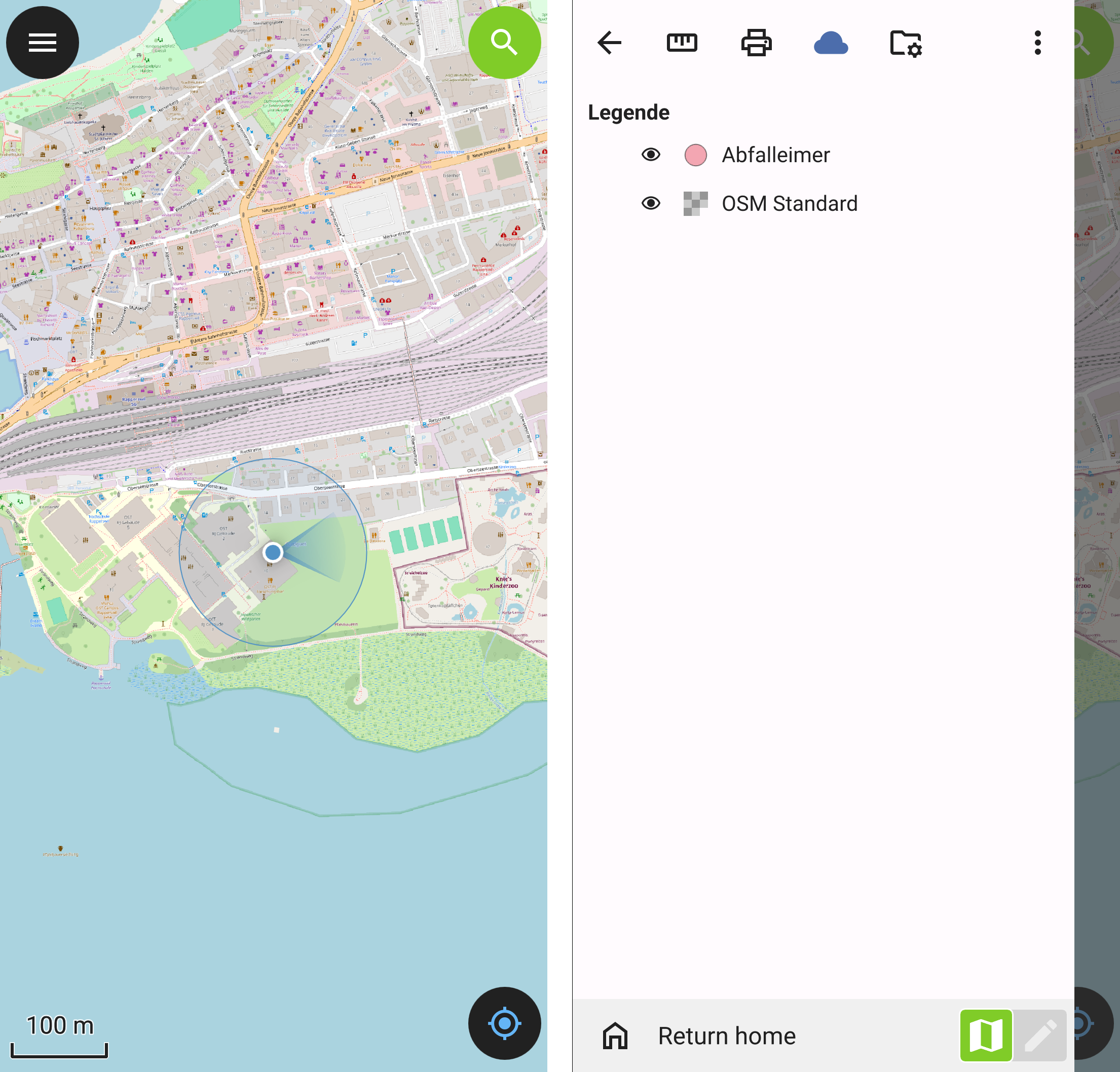qfield oeffnen eines projekts