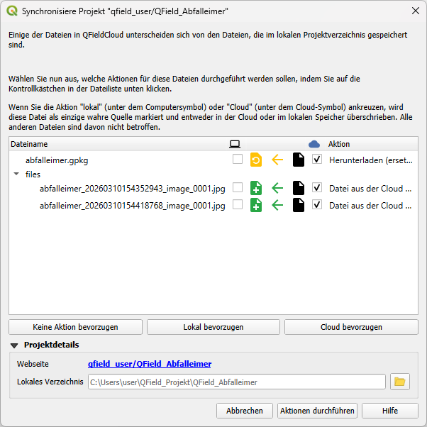 synchronisation mobiler aenderungen