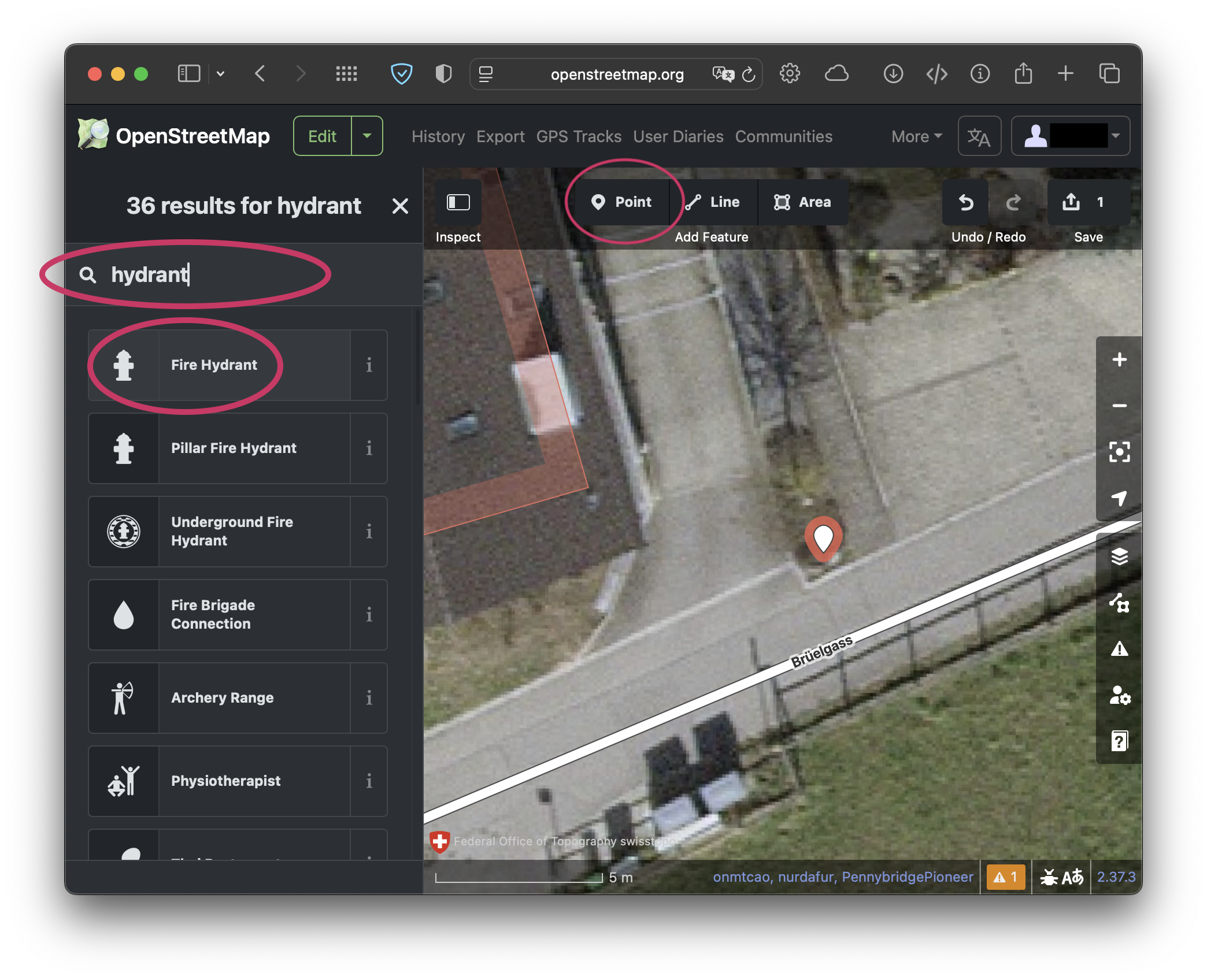 Hydrant hinzufügen im iD-Editor