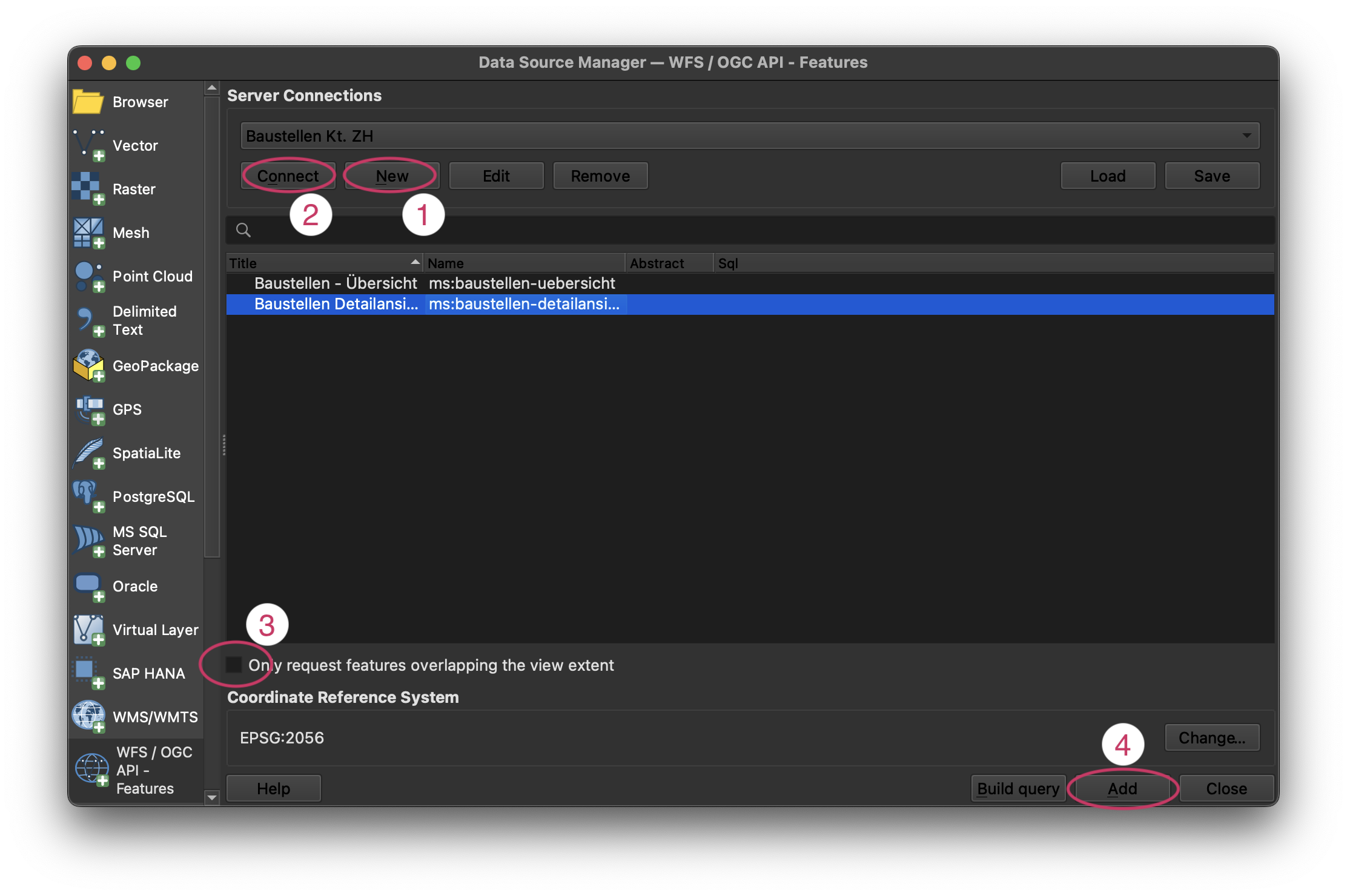Data Source Manager – Übersicht