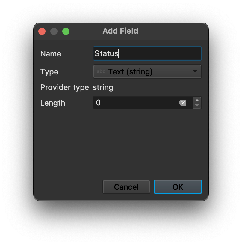 Status-Feld hinzufügen