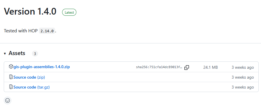 Image of the Github Release Page