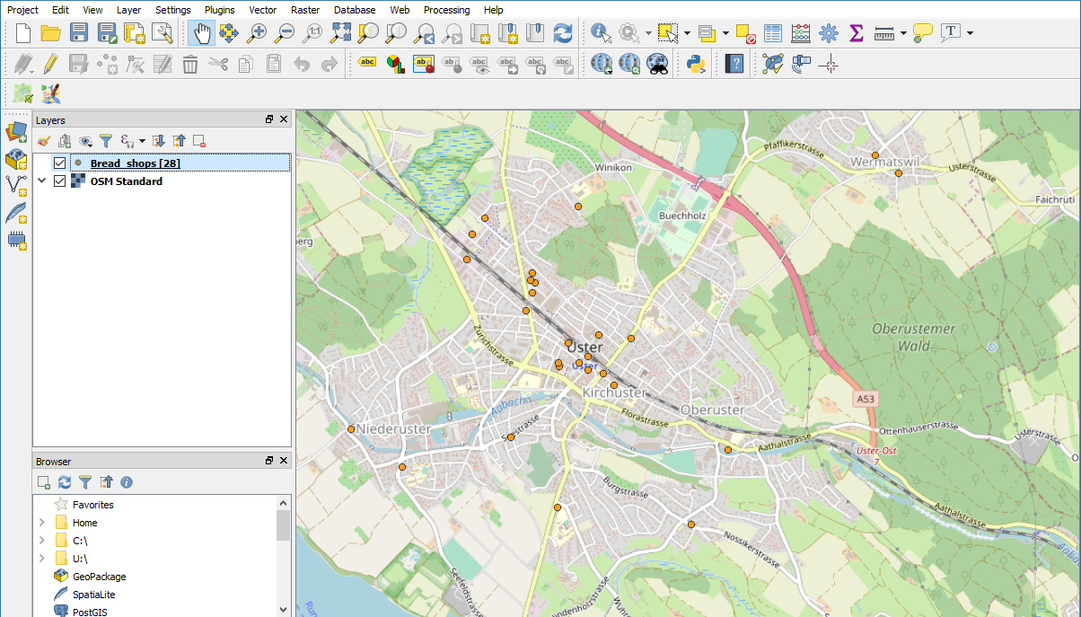 brotverkaufsstellen QGIS