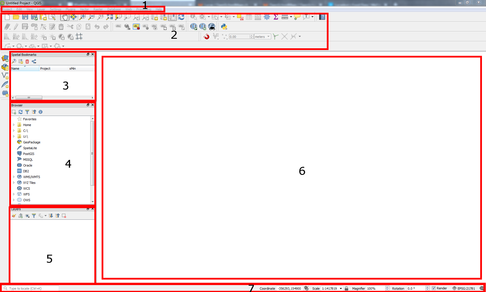 QGIS Benutzeroberfläche