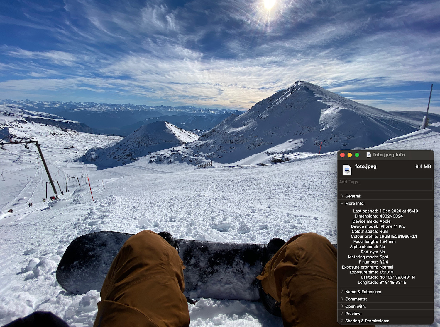 Metadaten-Beispiel zu einem Foto