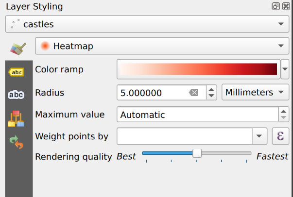 Heatmap generation options